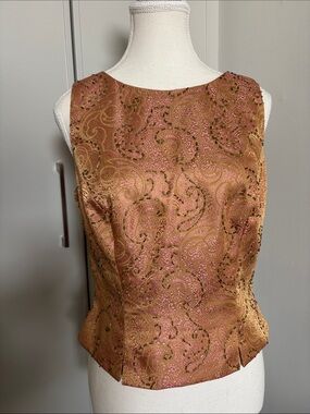 JS Collections Gold and Pink Two Piece Dress